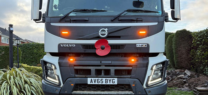 J Evans Grab Hire poppy volvo